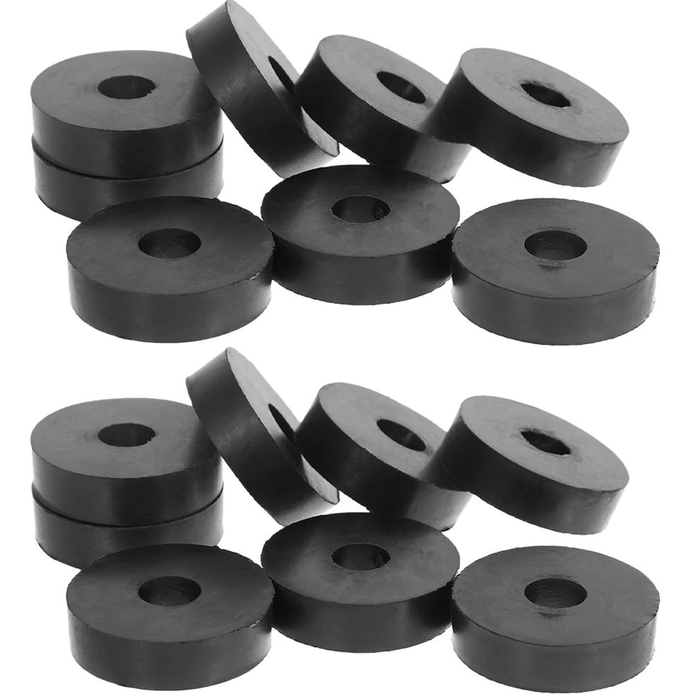 

16 Pcs Black Rubber Isolation Pads Flat Grommets Washers Vibration Suppression Heavy Duty Washer Household Appliances Pad