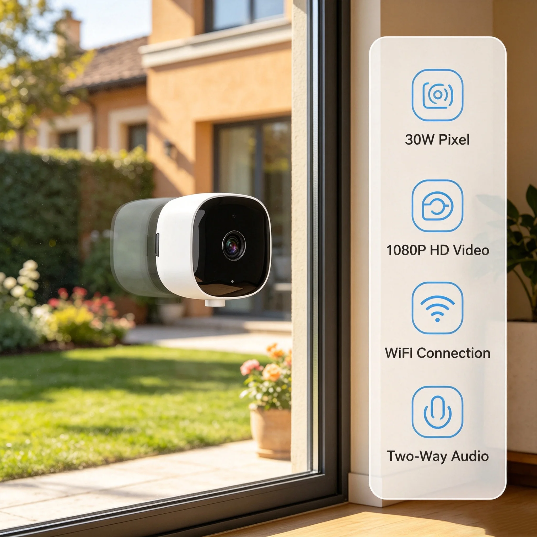 Window-Mounted Surveillance Camera Wifi Mobile Phone Remote Monitoring 300K/2K High-Definition Night Vision Network Card Camera