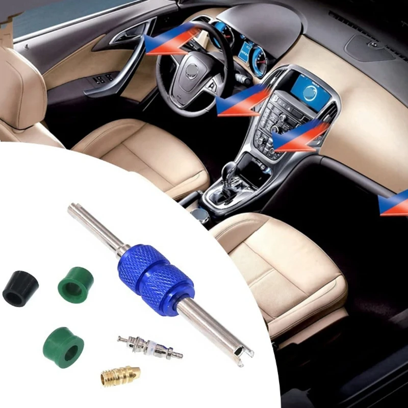 142Pcs A/C Air Conditioning Valve Core R12 R134A Refrigeration Valve Core R12 / R134A AC Master Valve Core Repair Kit