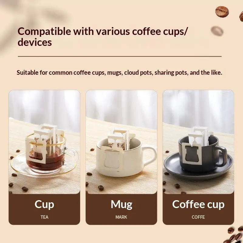 【M】25/50 Pcs Disposable Hanging Ear Coffee Filters Food Grade Portable Espresso Tea Brewing Accessories For Home Office Travel view 5