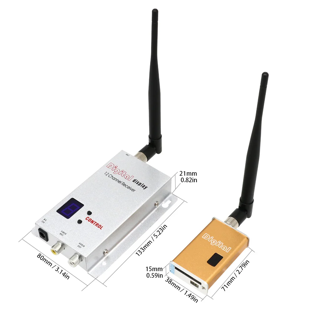 Transmisor y receptor de vídeo FPV 1,2G, 5000mW, 5W, 1200Mhz, inalámbrico, de larga distancia, para Dron RC FPV