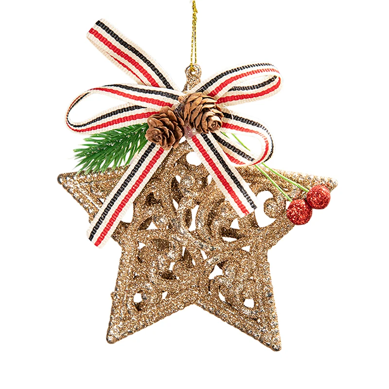 Brighten Up Your Christmas Tree with Our Golden Plastic Sprinkle Ornaments - Available in Red and Green too! (S Size)