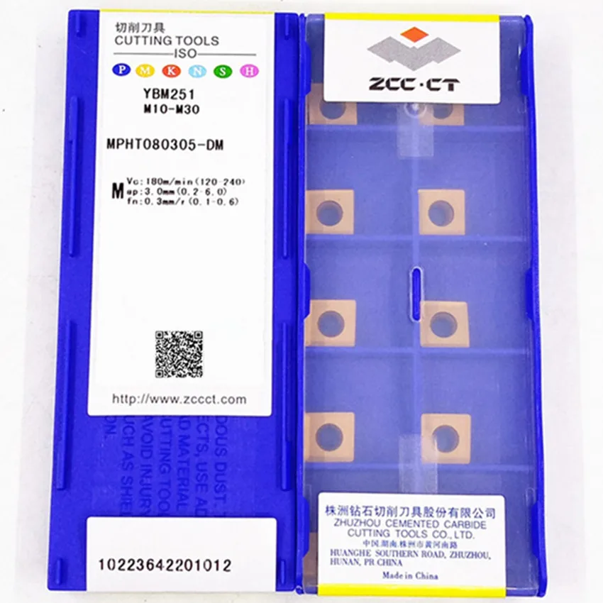 MPHT060304-DM YBM251/MPHT080305-DM YBM251/MPHT120408-DM YBM251 ZCC.CT YBM251 MPHT CNC carbide inserts Milling inserts 10pcs/box