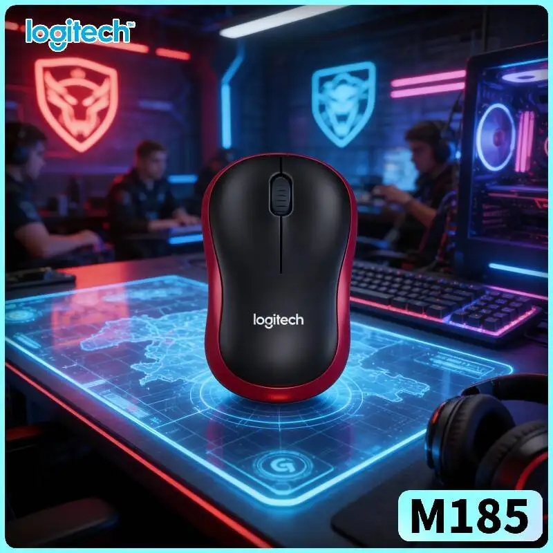 Logitech M185 Save-Space Mouse Lightweight Compact 10m Range 12-Month Battery Nano Receiver Multi-System Tool