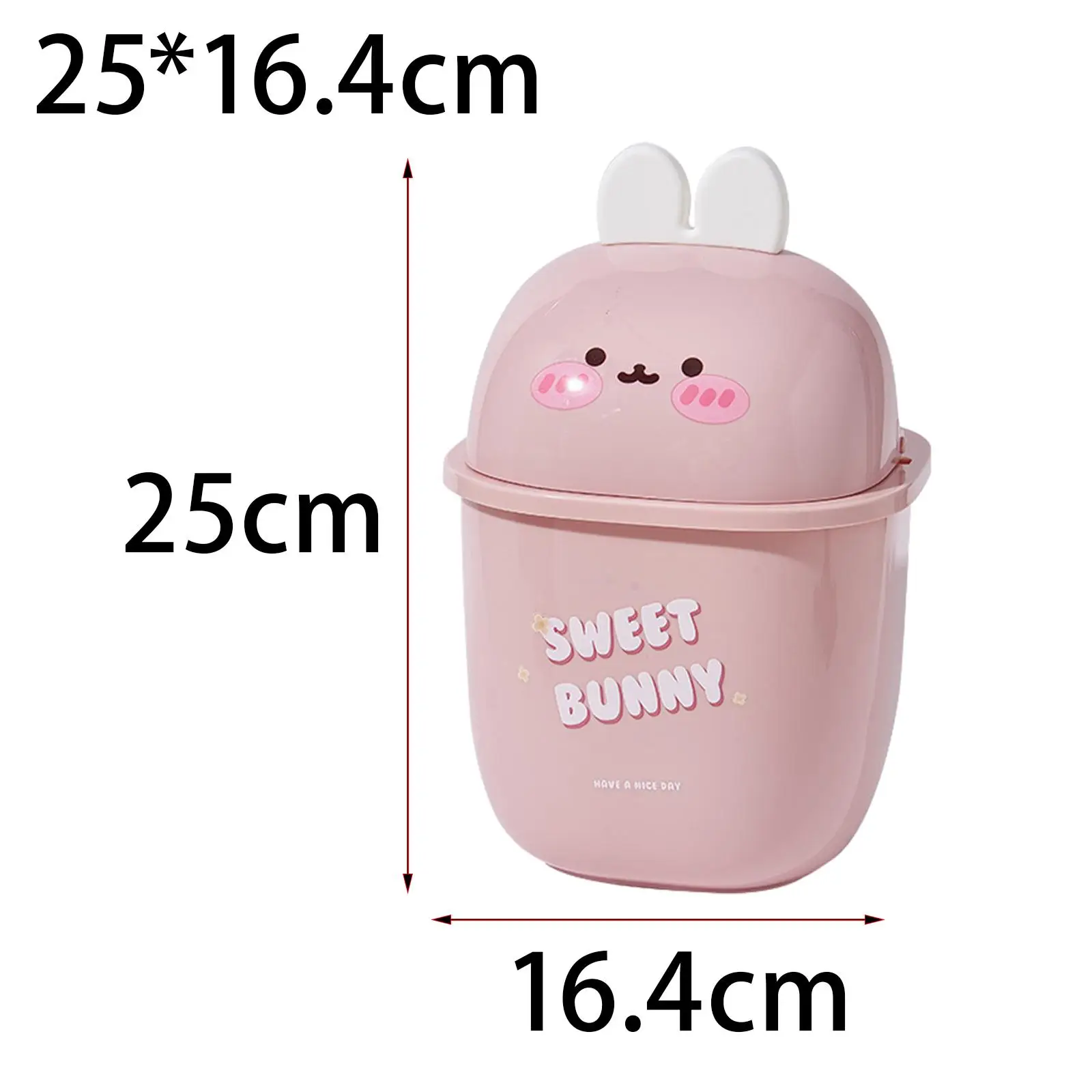 Mini Trash Can with Flip Lid Cute Wastebasket Cute Desktop Basket Can Trash Bin for Vanity Dressing Table Desk Home Kitchen