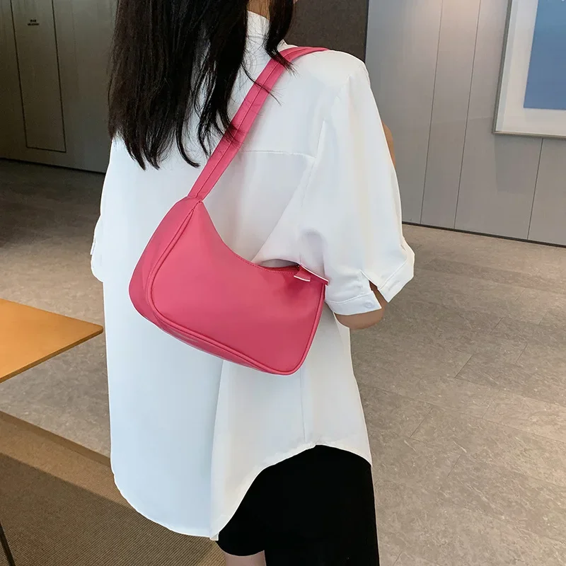 Fashion Luxury Design PU Leather Hobo Shoulder Bag Women Small Clutch Handbag Purse Female Underarm Bag Travel Totes