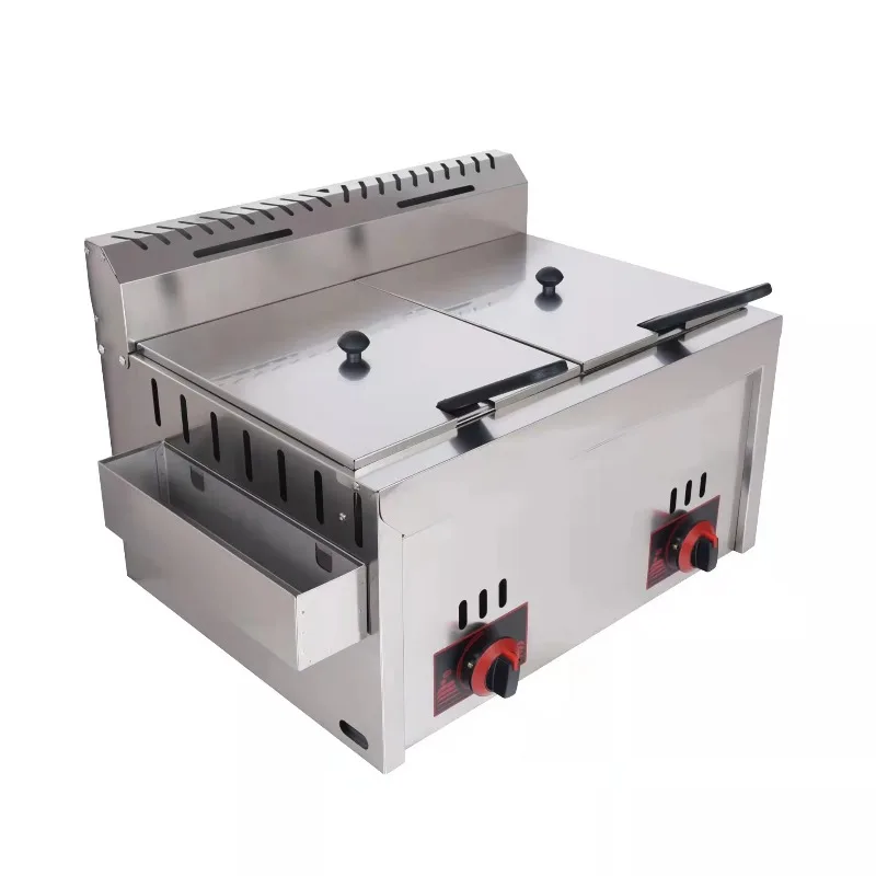 Commercial Electric Deep Fryer, Dual‑Tank Double‑Basket Electric Frying Pot for Food Frying