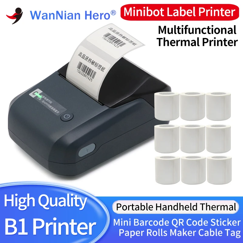 Mini Label Thermal Printer Niimbot B1 Portable Self-Adhesive Printer For Stickers Round Labels Rolls UV Tag Bluetooth Printer