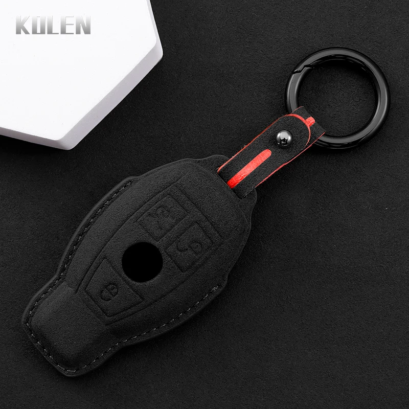 Leather Car Remote Key Case Cover Shell For Mercedes Benz A B C E S Class W204 W205 W212 W213 W176 GLC CLA AMG W177 Accessories