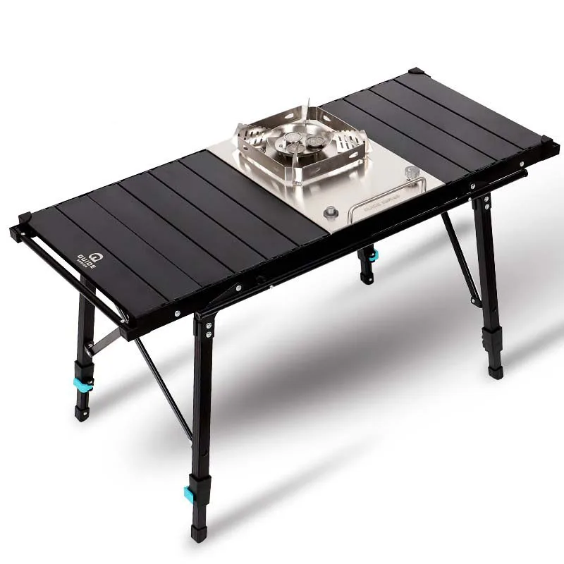 

Outdoor Portable Adjustable Height Aluminum Alloy IGT Table Telescopic Camping Table With Teaism Tray Grill Equipment