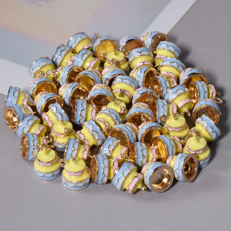 6Pcs/Lot Mix Styles Enamel Food Lollipop Donut Ice Cream Candy Pendant DIY kawaii Birthday Cake Breloques Jewelry Accessories