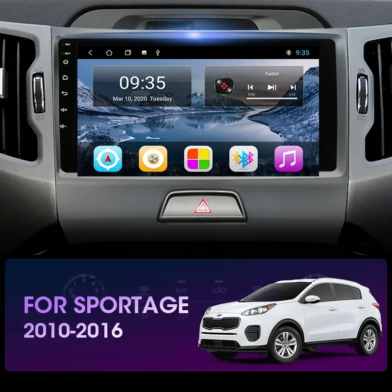 JMCQ 2 DIN Android 11 auto rádio stereo multimidia video hráč navigace GPS pro KIA sportage 3 2010 2011-2016 2din hlava jednotka