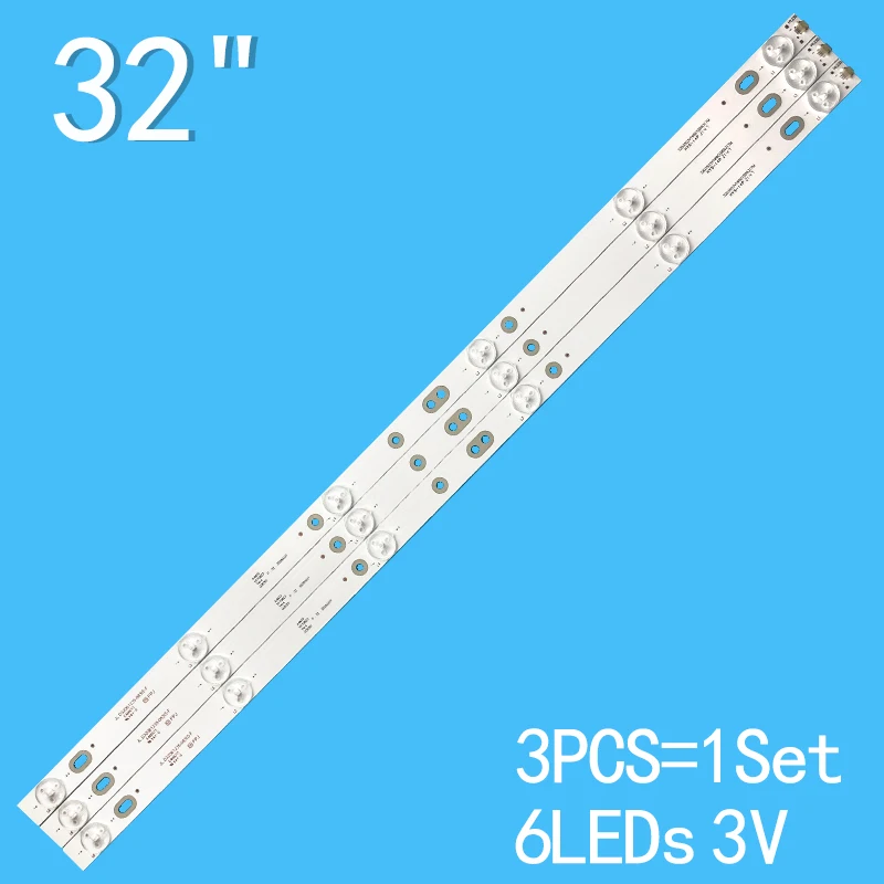 Tira de retroiluminação LED, lâmpada 6 para LED32G200, JL.D32061235-083IS-F, JL.D32061235-342BS-M, 3pcs