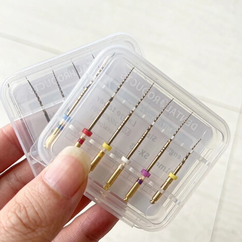 Lot de 5 Fils Endodontiques Rotatifs NiTi pour Canaux Radiculaires, Activés par la Chaleur SX-F3 21/25/31mm, Outils de Traitement Dentaire