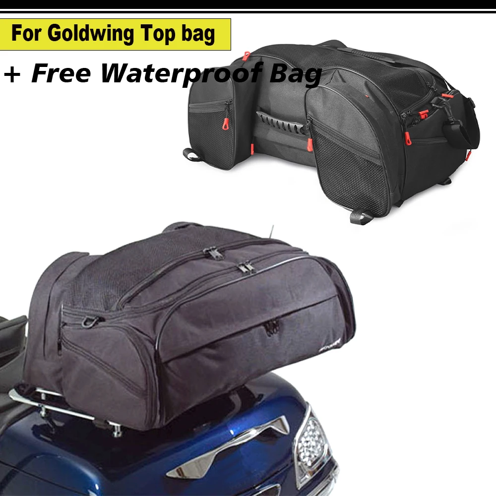

New Motorcycle Rear Seat Luggage Rack Bag For Goldwing GL1800 GL1500 Trunk Tail Luggage Cases Top Bag Large Capacity Waterproof