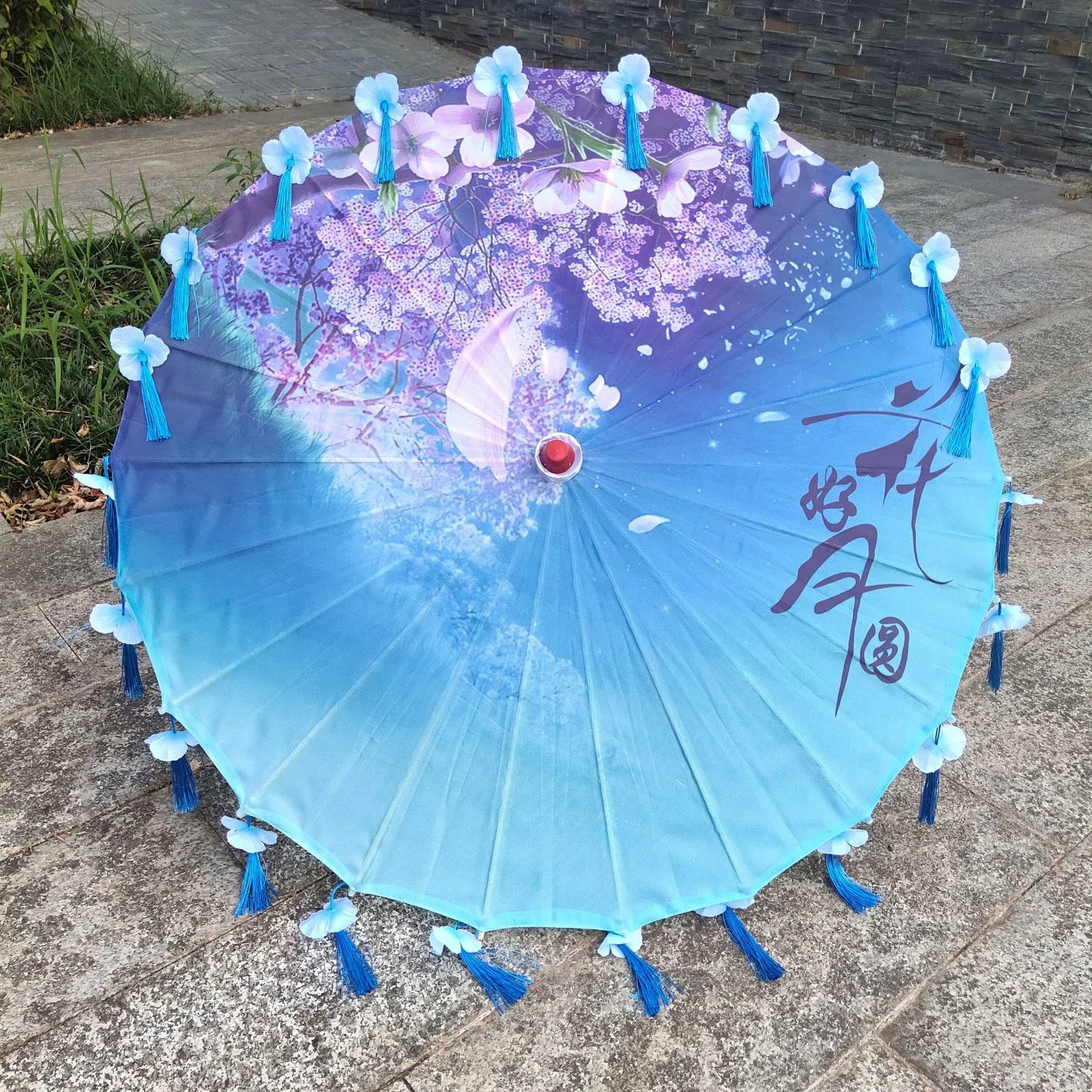 82CM dorosłych czerwona śliwka Hanfu Tassel parasol taniec wydajność parasol rekwizyty fotograficzne parasol rzemiosło starożytna chińska parasolka z papieru