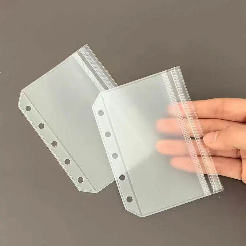 10pcs/Lot...Zipper Loose Leaf Bags Binder Pockets PVC Binder Folders Waterproof Documents Notebooks Cards Inner Storage Pouch