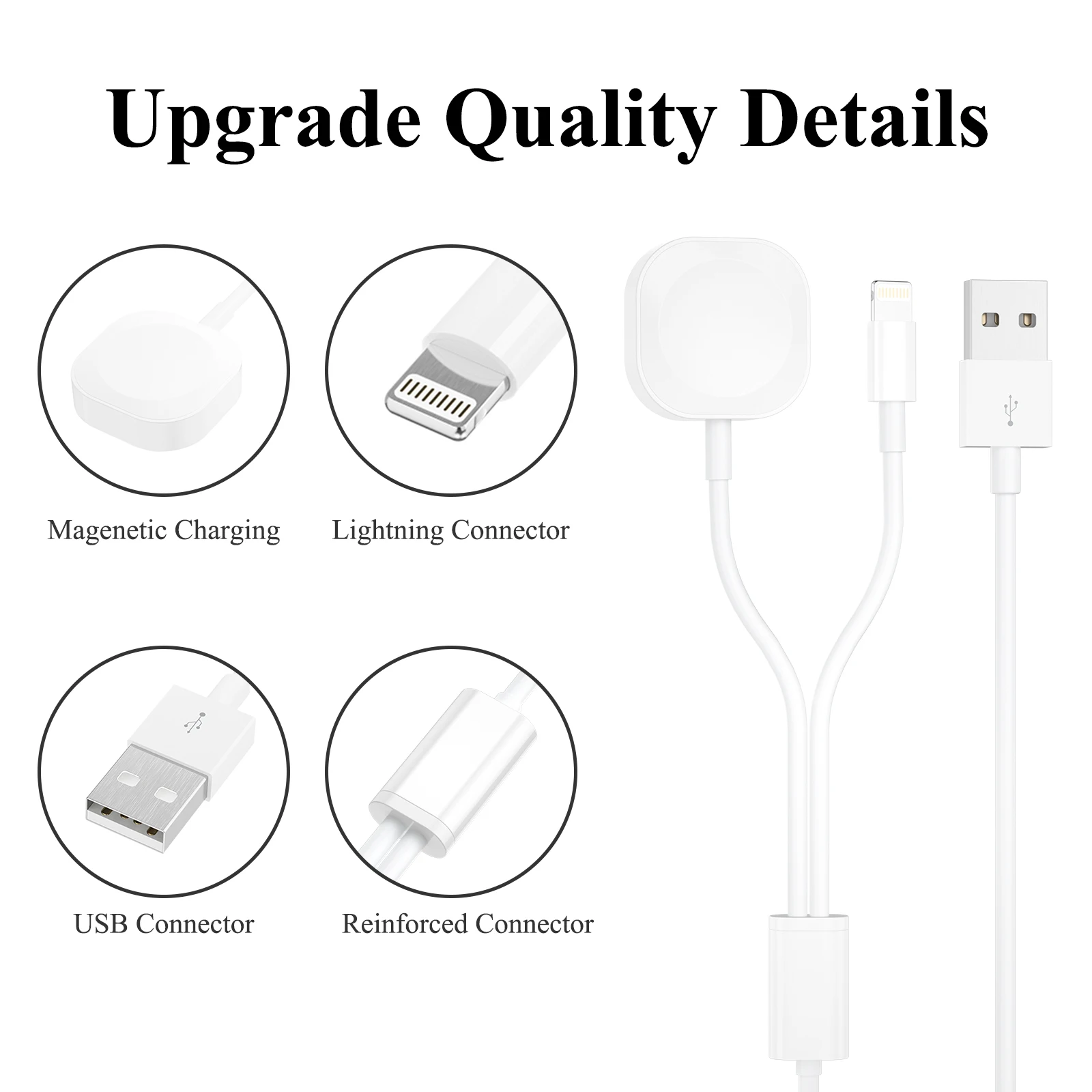 Charger Cable For Apple Watch Ultra 9 8 7 6 5 4 3 2 1 se Charging For iPhone 15 14 13 12 11 8 X Charger Type C USB Plug