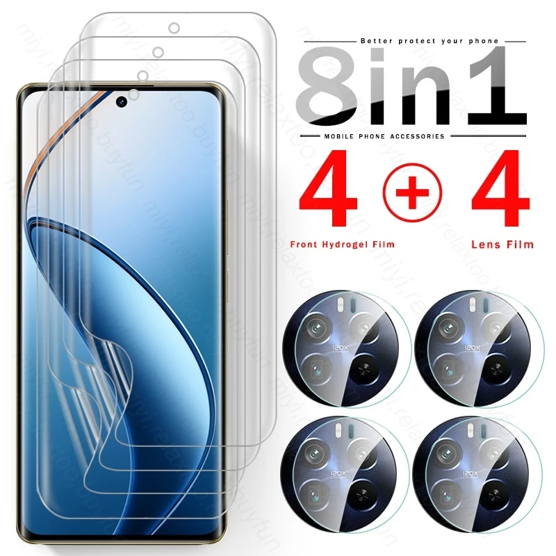 Protector de pantalla de película de hidrogel 8 en 1 para Realme, 12 Pro Plus Pro + 5G, vidrio para cámara Realme12pro Realme12pro + Realmi 12Pro + ProPlus