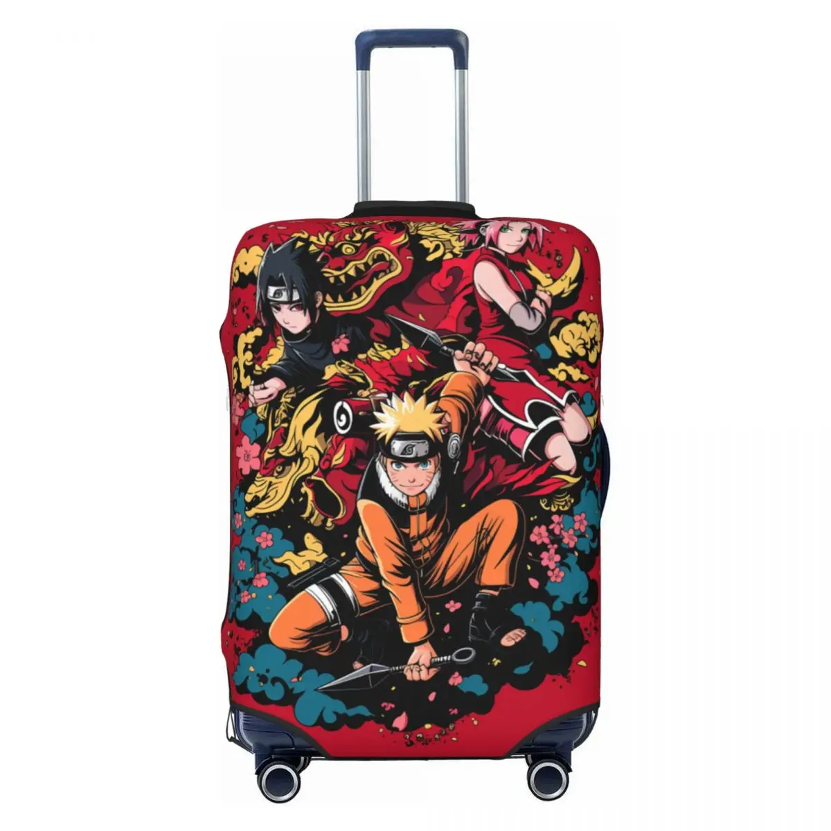 Custom Narutos Uzumaki Anime Luggage Cover Elastic Travel Suitcase Protective Covers Suit For 18-32 inch
