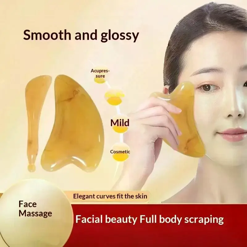 Face Eye SPA Massager Plate Skin Scraping Resin Guasha Massage Board For Head Neck Back Body Legs 1/2Pcs