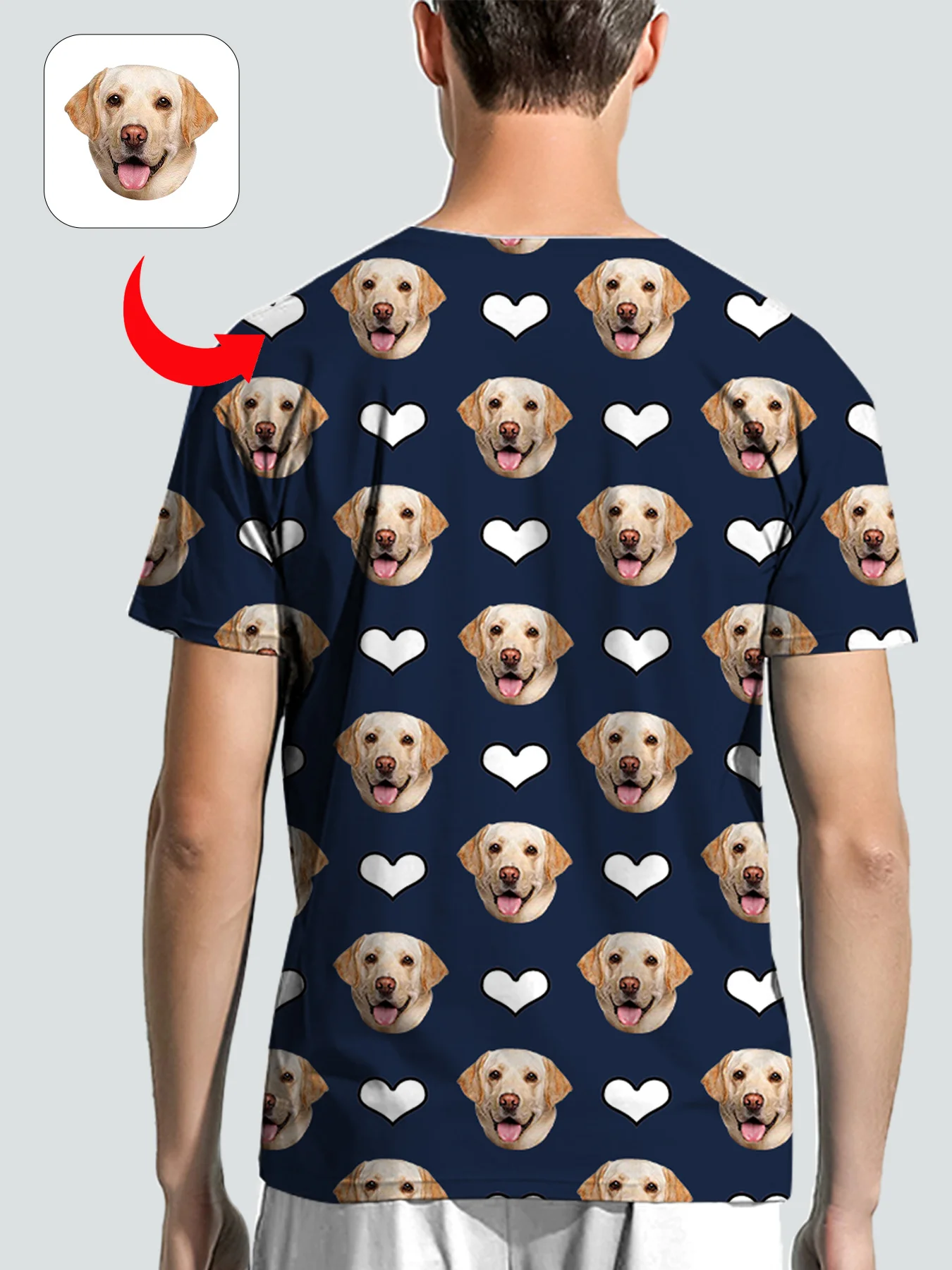 Customized Pet Printing T-Shirt Private Custom Short Sleeve Custom Couple T-Shirt Valentine's Day Gift Men's Women's T-Shirt