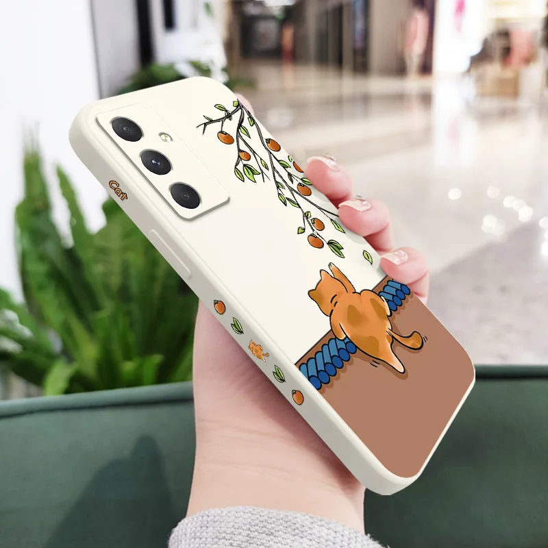 Little Orange Cat Phone Case For Samsung Galaxy A55 A35 A25 A15 A05 A05S A54 A34 A24 A14 A04 A04S A04E 4G 5G Cover