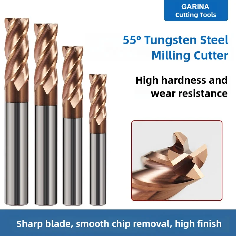Tungsten Steel Milling Cutter Alloy Coating HRC55 4 Flute Face Mill Metal CNC Cutting tool high quality Milling Tool