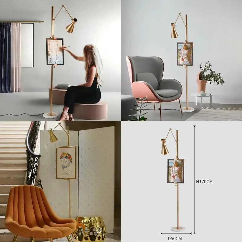 Postmodern LED Floor Lamp Creative Vertical Picture Box Design for Modern Office Interior Decoration