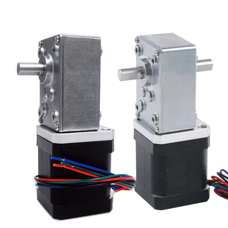 Worm Gear 42 Stepper Motor NEMA 17 Stepper Motor With Turbine Gearbox Step Angle 1.8 Motors Reducer DC 12V  24V 1.7A Metal Shaft