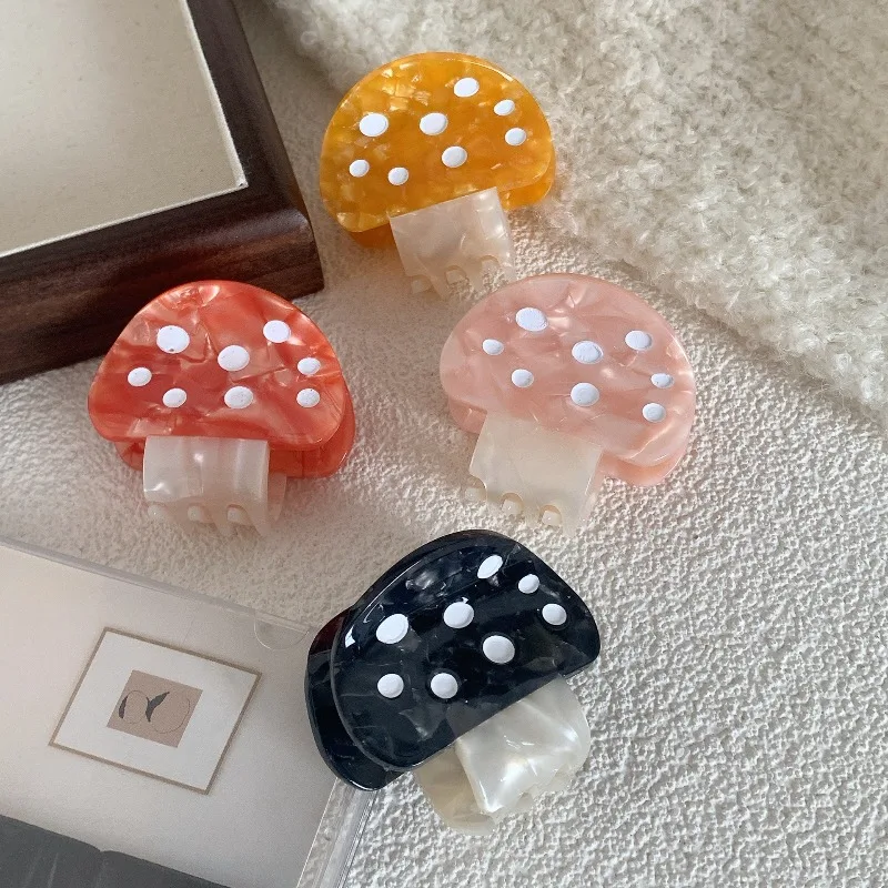 

Premium Acetate Small Hair Claw Clip Mushroom Style for Bangs Cute Fashionable Non Slip Lightweight Comfortable Elegant Daily