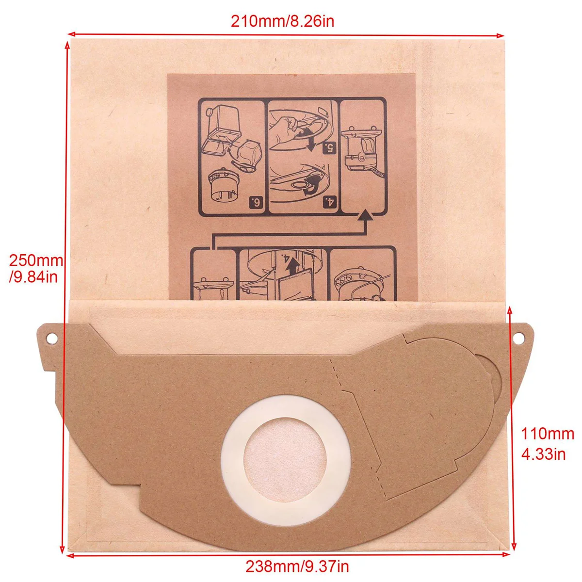 5Pcs/Set Vacuum Cleaner Paper Garbage Dust Bags for WD2250 A2004 A2054 MV2 Vacuum Cleaner Machine Accessory