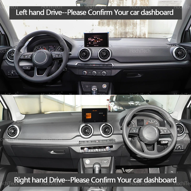 For Audi Q2 2017-2024 LHD RHD Accessories Car Dashboard Cover Avoid Light Pad Instrument Platform Cover Mat Carpet