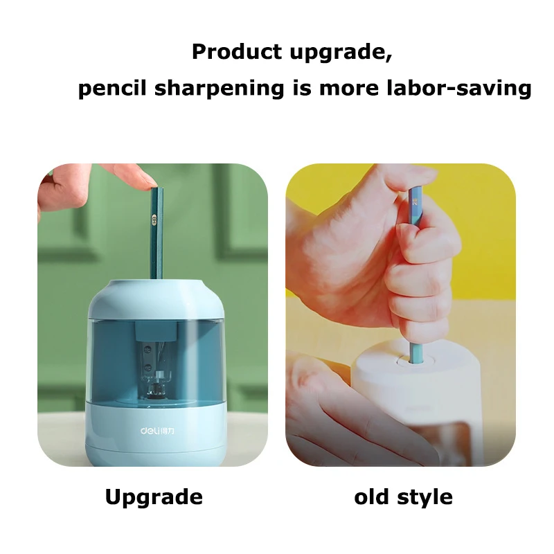 Deli 전동연필깎이 Stationery Supplies Morandi Color Quick Sharpener For Primary And Secondary School Students Tungsten Steel Blade