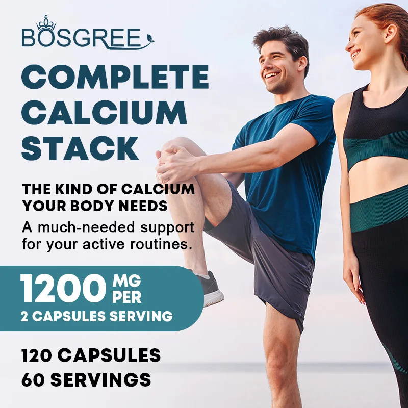 Calcium D3+K2+B12 Capsules-Immune and Muscle Health Support-Promote Bone and Tooth Health, Replenish Joints-D3 K2 Supplements