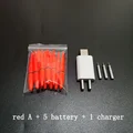red A and charger
