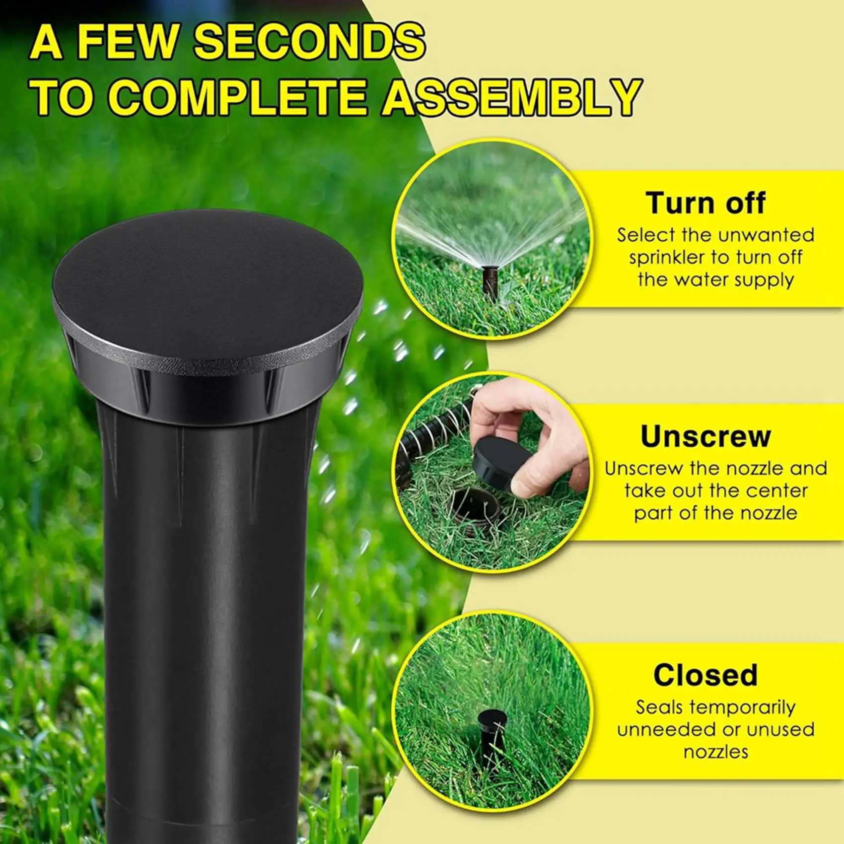 

【НОВЫЙ ГОД】Набор из 10 колпачков для насадок-распылителей Hunter Pro, заглушки для распылителей, черные колпачки для распылительных головок