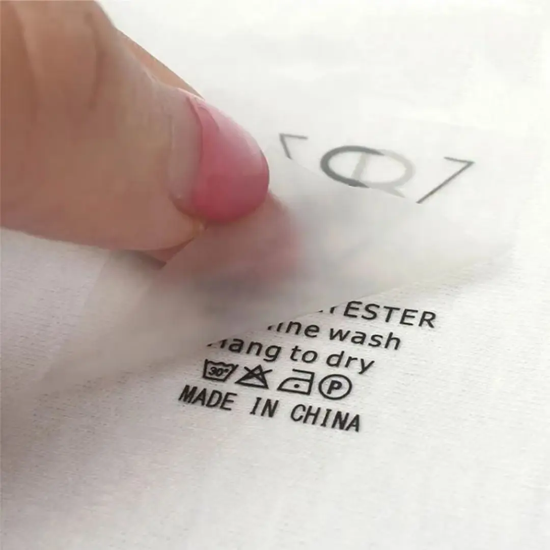 Custom Heat Transfer Printing Swimwear Care Labels Garment Care Labels for Clothing without Tags Logo Size Labels