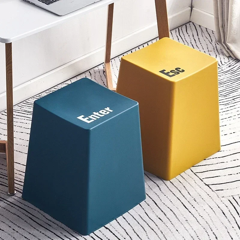 Color Keyboard Plastic Stool Creative Simple Living Room Table Foot Stool Minimalist Keyboard Glue Bench Multifunction Furniture