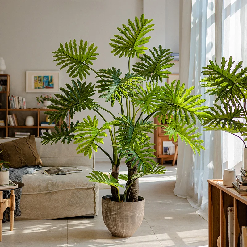 

Artificial Green Plant Spring Feather False Tree Pot Large Bionic Plants Floor Decoration Landscaping Pieces Craft Decor