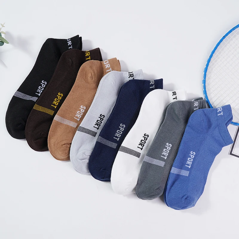 5 Pairs/Lot High Quality Cotton Men Sports Socks Thin Knit Socks Short Fashion Low Tube Happy Unisex Socks