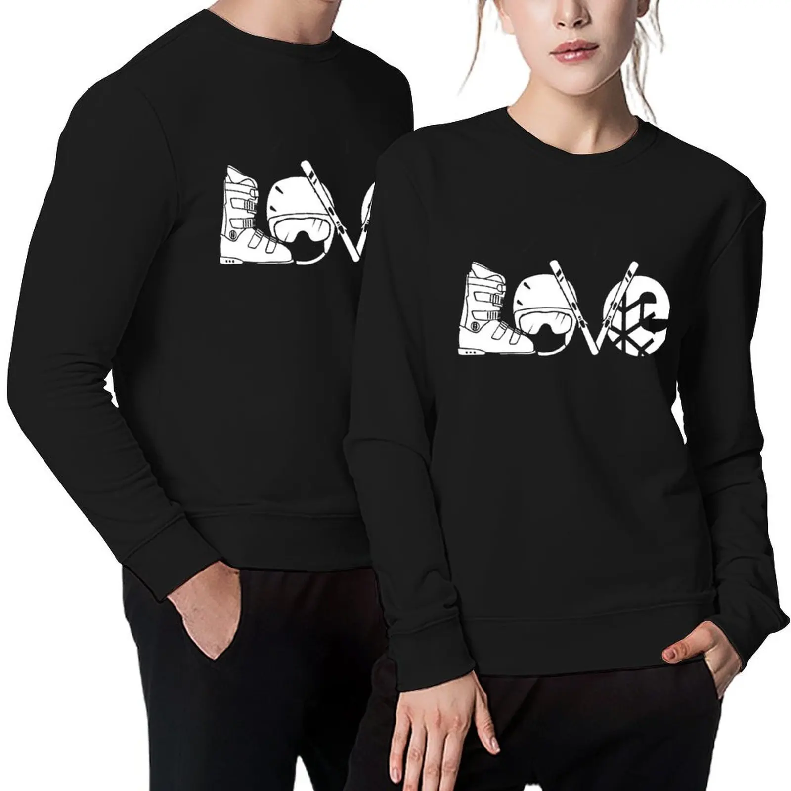 Jersey Ski Love, ropa de anime, abrigo para hombre, ropa masculina, suéter de invierno con capucha