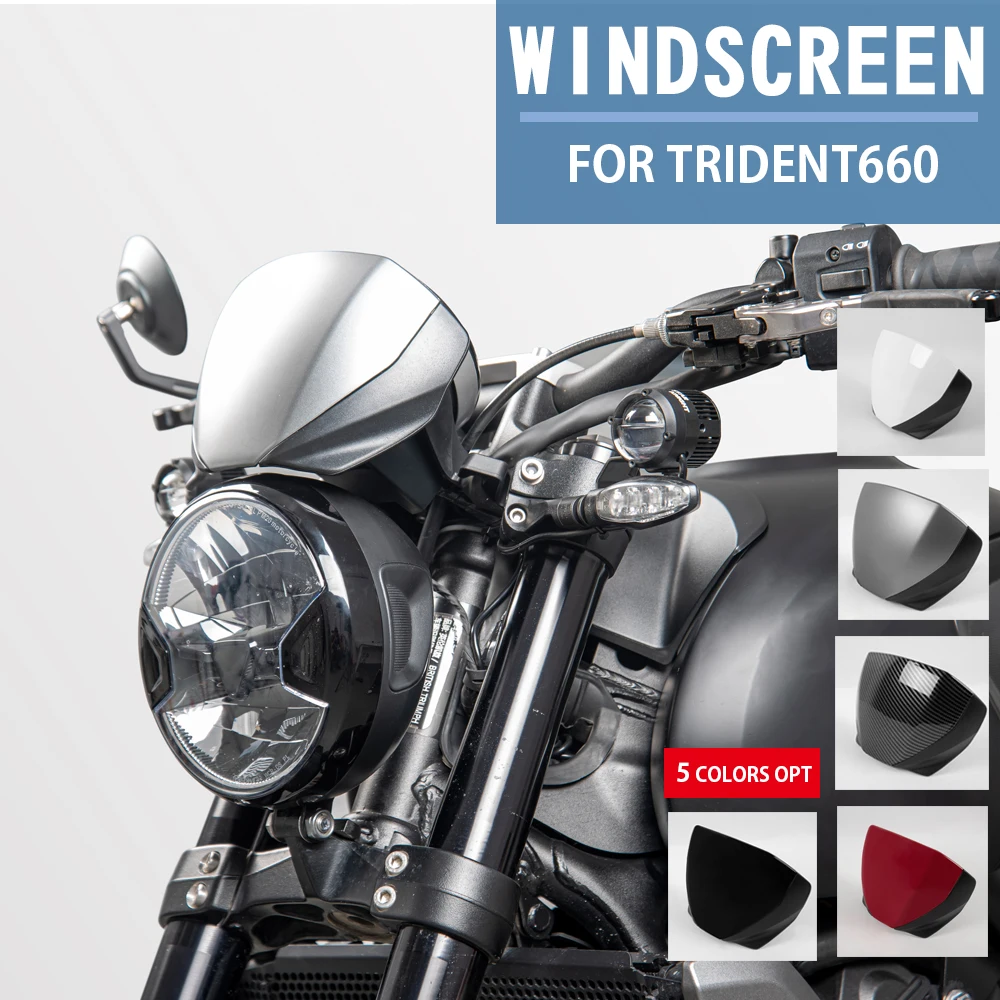 

Motorcycle Accessories Windscreen Fly Screen Headlight Windsield Wind Air Flow Deflector Visor For Triumph Trident 660 2021-2023