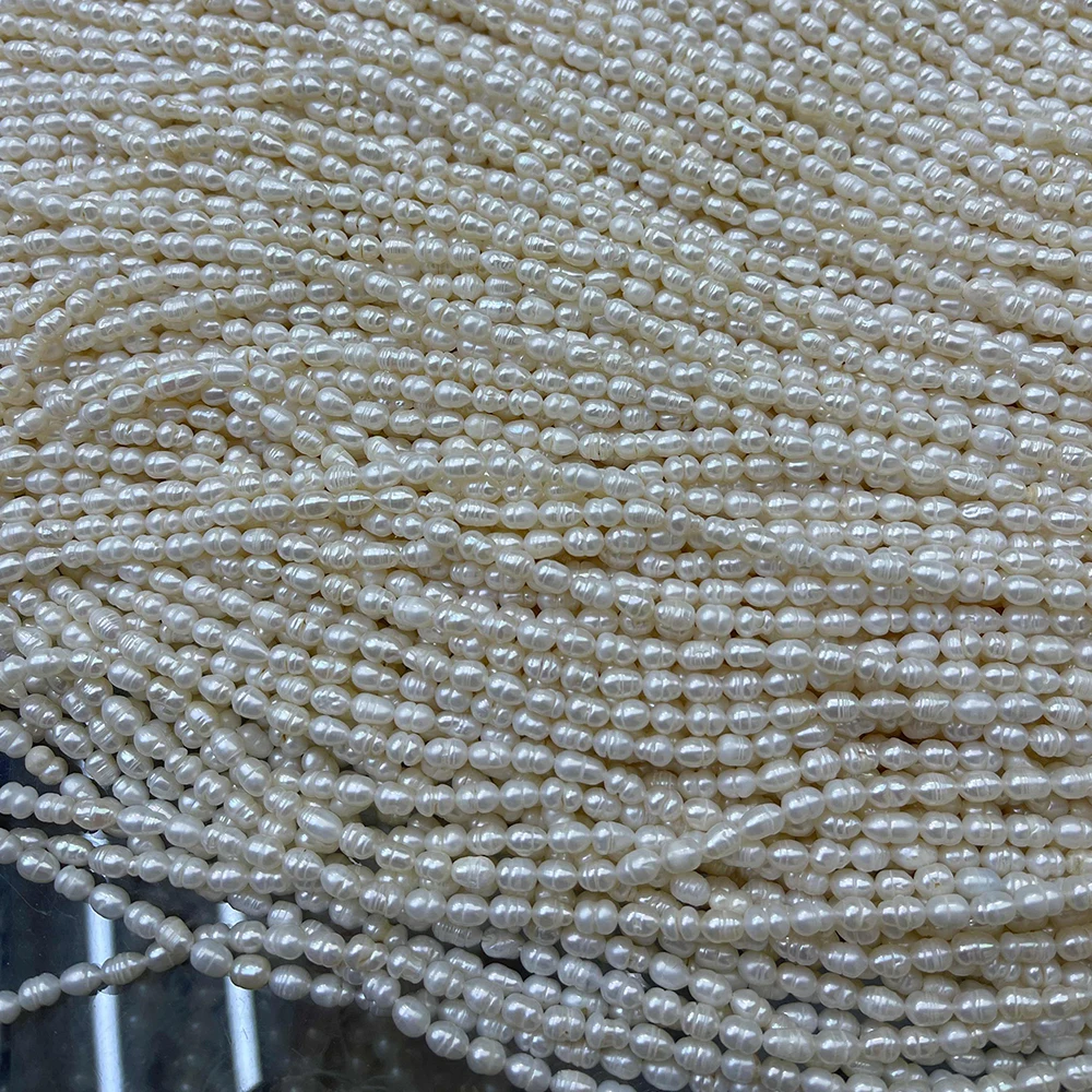 AA Natural Freshwater Pearl Beads Rice Shape Loose Beads Pearls for Women Jewelry Making Handmade DIY Necklace Bracelet 4-5mm