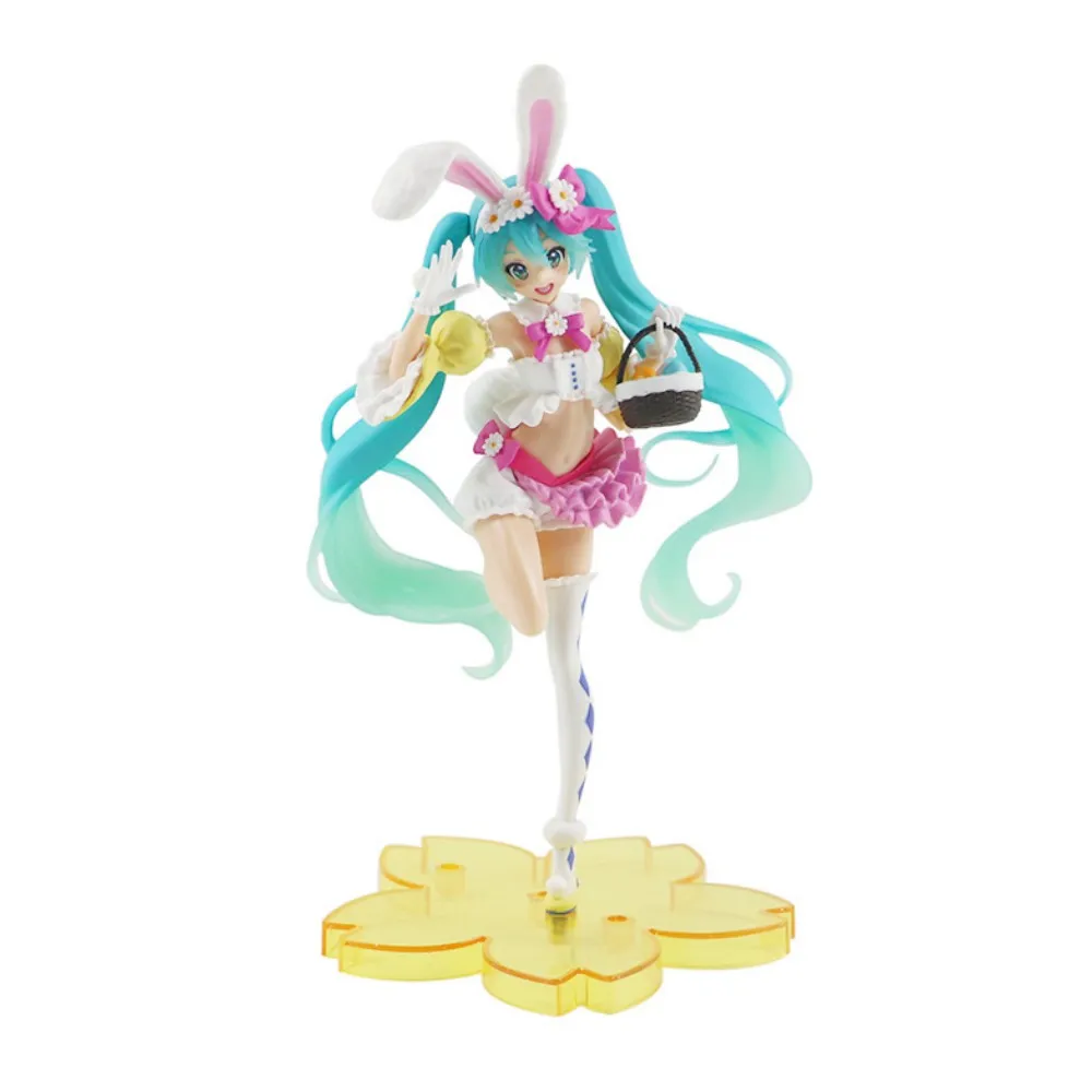 Oryginalne japońskie Anime rysunek 15cm Hatsune Miku kawaiii dziewczyna siedzi w krześle Model z pcv lalki kolekcja prezent bożonarodzeniowy