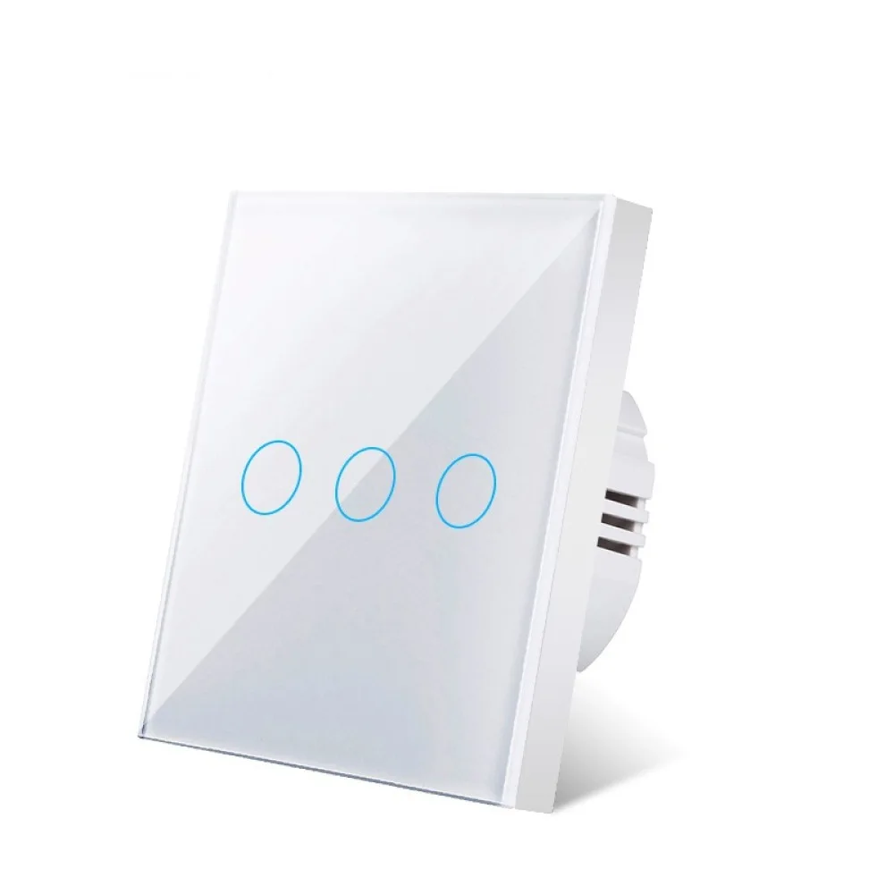Modern Wall Touch Switch Glass Panel EU UK Standard Lighting Control Single Fire Wire Smart Home Accessory 10A 240V