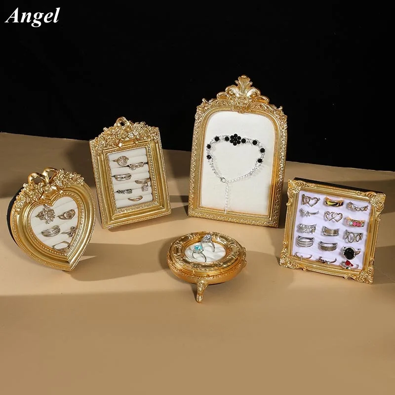 

Элегантный лоток для демонстрации ювелирных изделий из смолы, многофункциональный держатель для сережек и колец, коробка-органайзер, декоративная презентация в винтажном стиле Pl