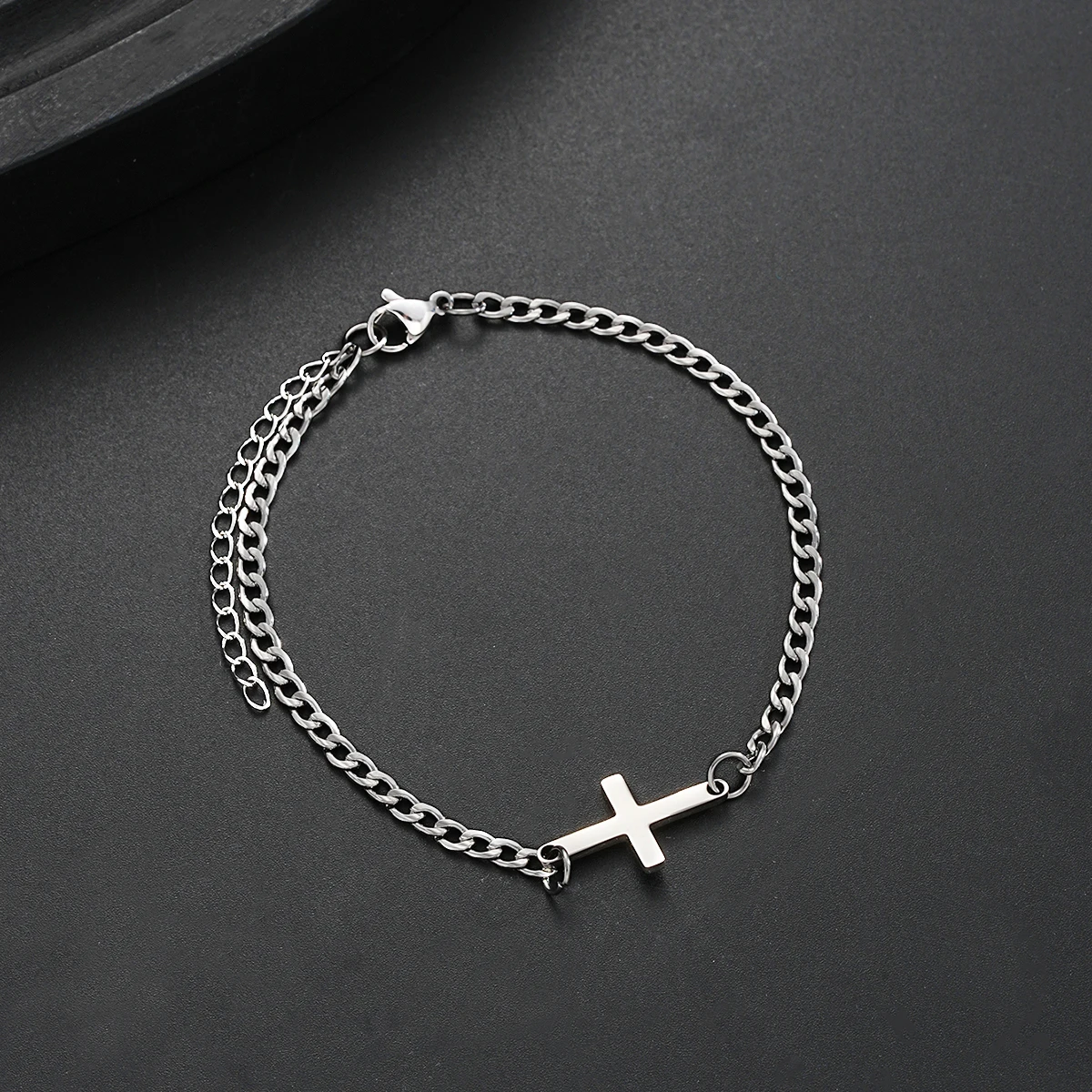 Simple Men's Stainless Steel C - Lobster Clasp Silver ulasan dan harga