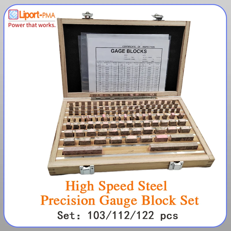 103/112/122pcs,Block Gauge Set,0 /1 Grade,High Speed Steel ,Tools for Carpenter,Inspection and Measurement,Custom Gage Available