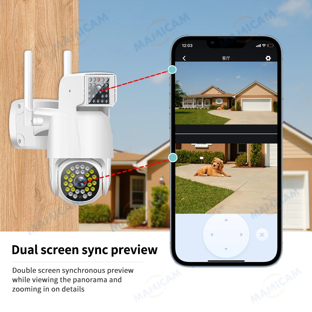 1080P WIFI PTZ Outdoor Security Protection CCTV Surveillance Cameras Video Record Dual Lens Camera 10X Digital Zoom AI Tracking